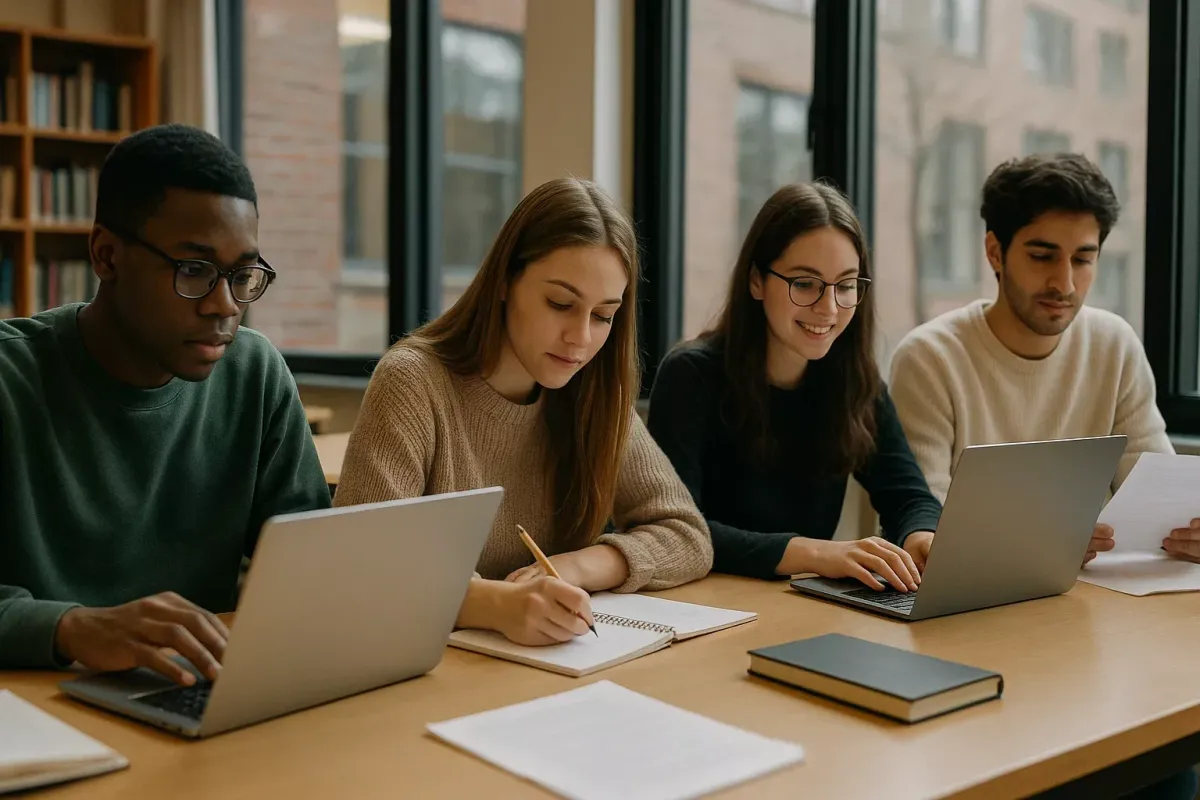 team arbeitet konzentriert